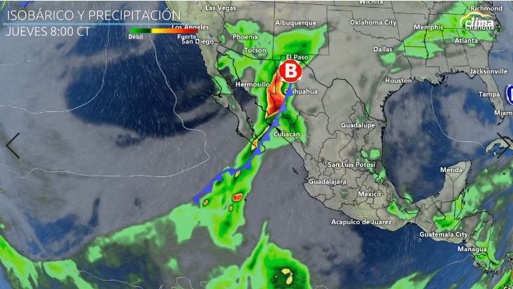 Jueves por la mañana, lluvias y tormentas por Sonora son probables.