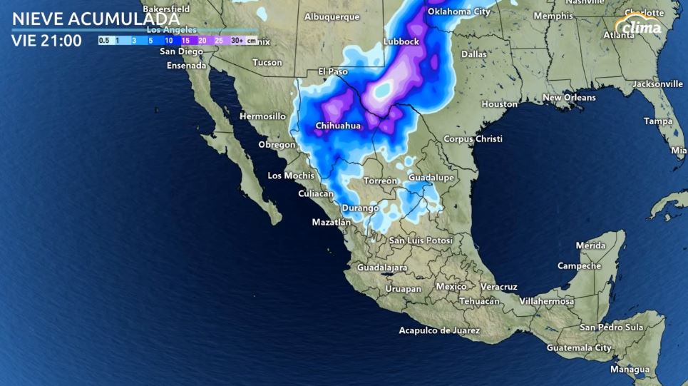 Toda esta nieve caerá en México para abrir el 2021