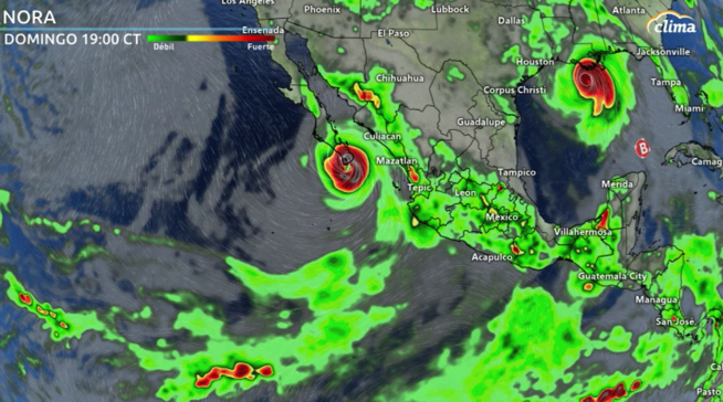 Nora se convertira en huracán mientras se mantiene paralelo a la costa oeste de México