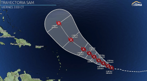 Sam ya es un potente huracán de categoría 4 en el Atlántico