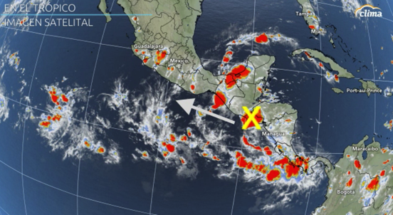 Onda tropical saliendo de Centro América tendrá posibilidad de desarrollo tropical este fin de semana sobre el Pacífico Oriental.