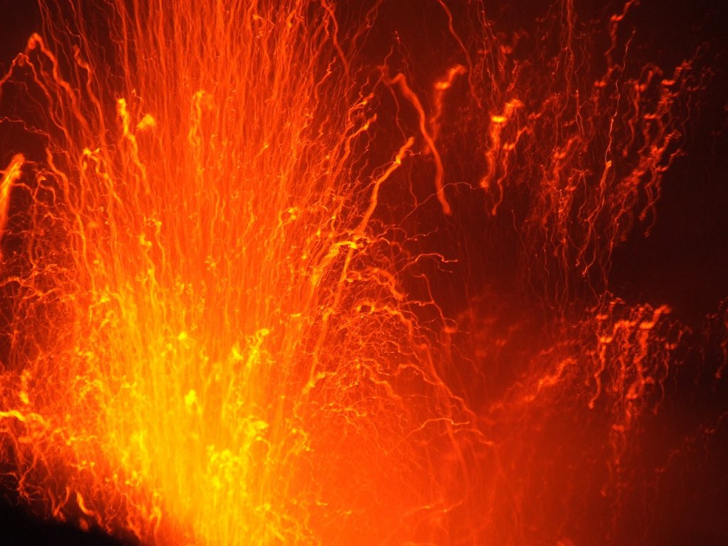 Explosión de lava.