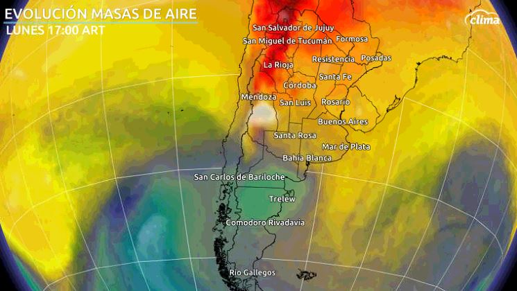 Temperaturas más frías para el sur de Argentina, mientras que el noroeste tendrá temperaturas por encima de lo normal para la época.