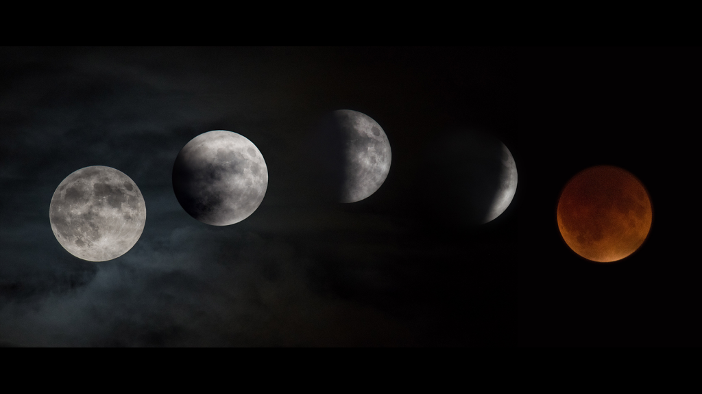 Eclipse total lunar que ocurrió el 27 de septiembre, 2015.  Cortesía de NASA/Rami Daud.