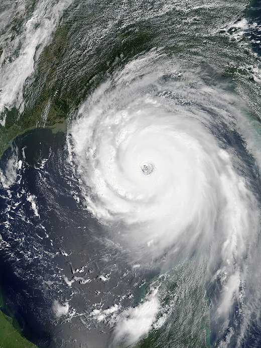 Imagen satelital del huracán Katrina 2005 (NASA)